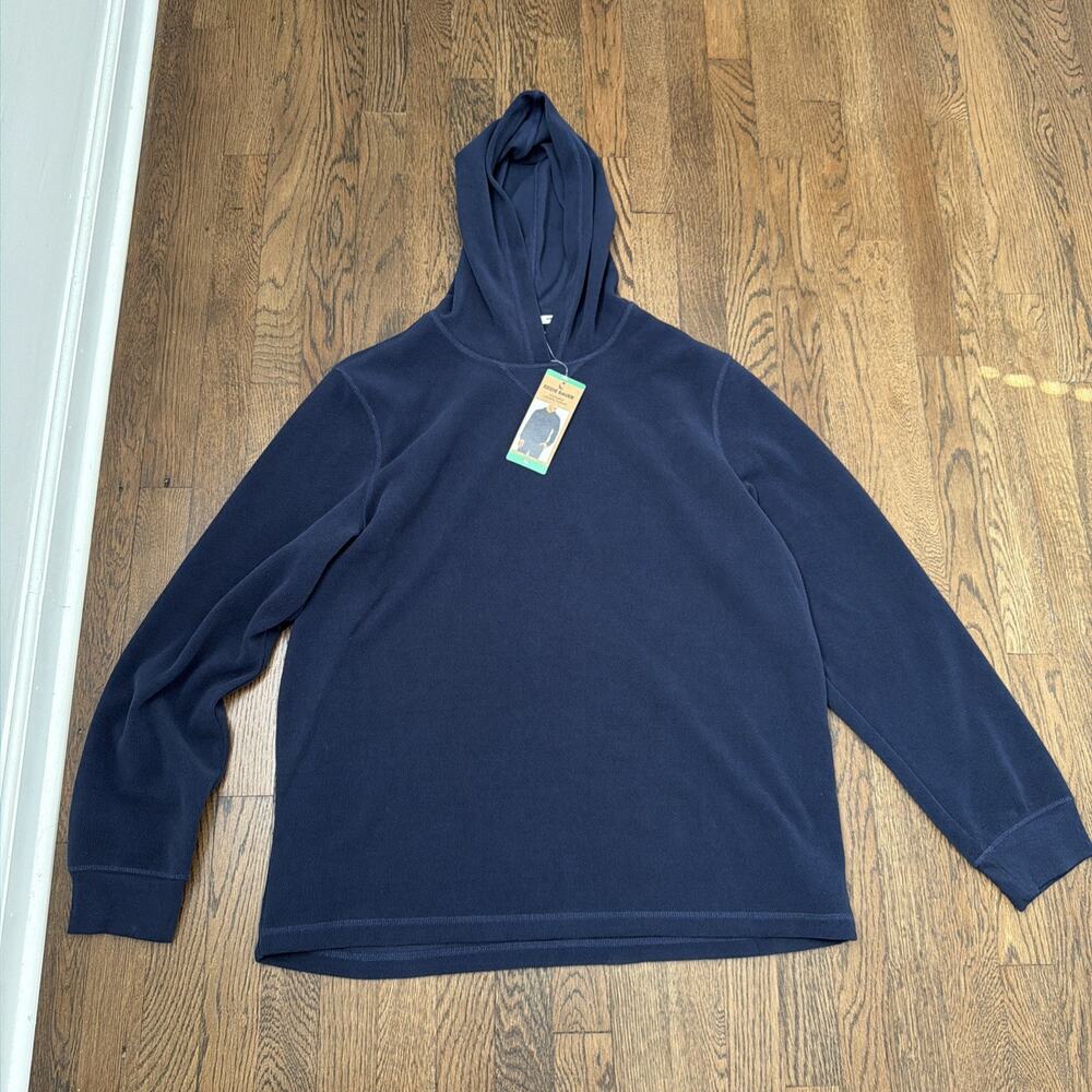 Eddie Bauer Mens Textured Lounge Hoodie Navy Blue - XL - NWT